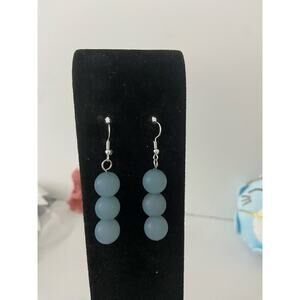 Light blue bead earrings